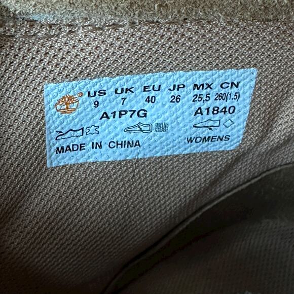 Timberland Boots Tan Yellow Suede Hiking Timberdry Primaloft Women's Size 9 - Picture 4 of 10